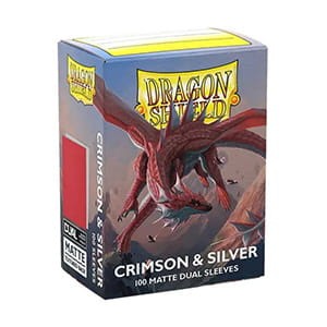 Dragon Shield - Matte Dual Sleeves - Crimson & Silver