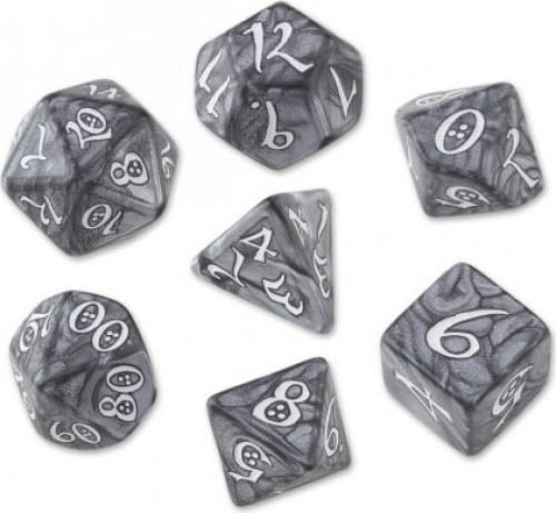 Kości RPG Klasyczne Popielato-białe